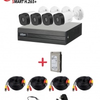 DAHUA COOPER XVR1B04KITHDD- KIT 4 CANALES 2 MEGAPIXELES/ 4 CAMARAS B1A21 1080P/ DVR DE 4 CANALES H.265+ 1080P LITE/ DISCO DURO 1TB/ 1 CH IP ADICIONAL